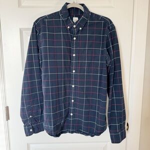 Gap Men’s Blue, Red, & White Plaid Button Down